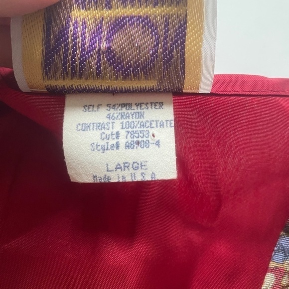 Vintage Ninon De Lenclos Red Retro Colorful Lightweight Artsy Vest Women’s Large - Picture 4 of 6